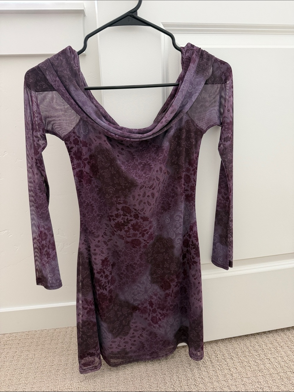 Urban Outfitters Plum/Purple Cowl Neck Long Sleeve Dress